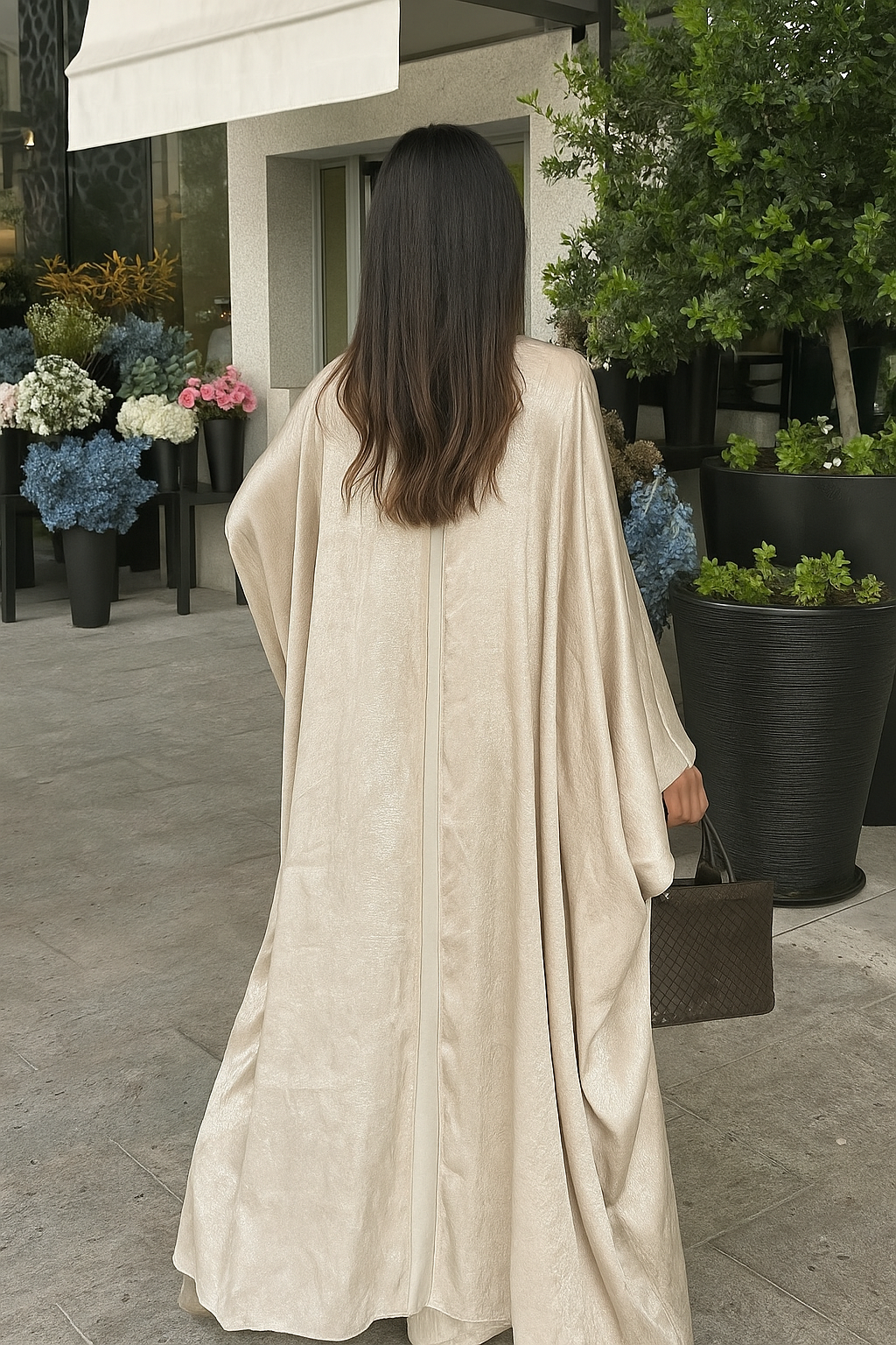Bronzing Elegance Abaya – Luxury Modest Outerwear