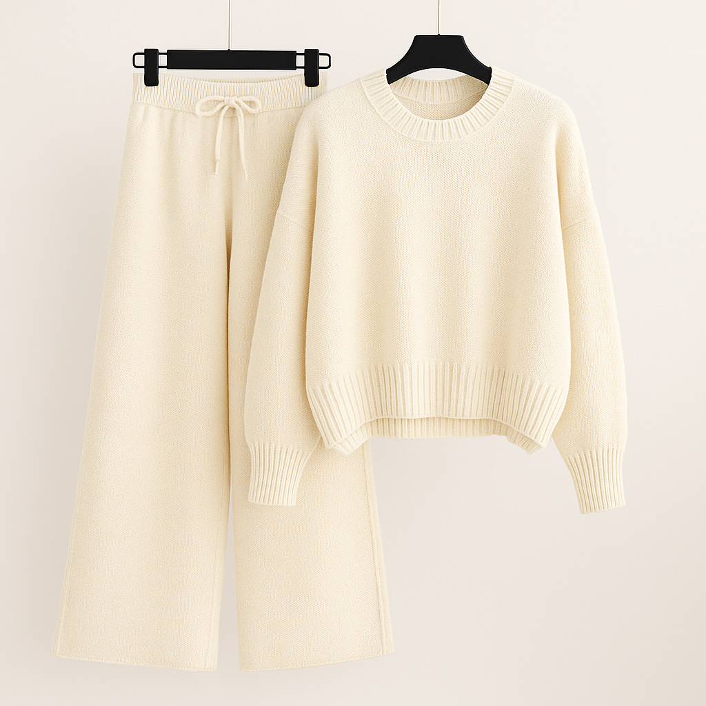 Merayla Fashion – Luxe Knitted Wide Leg Pants Set | Comfort Meets Style