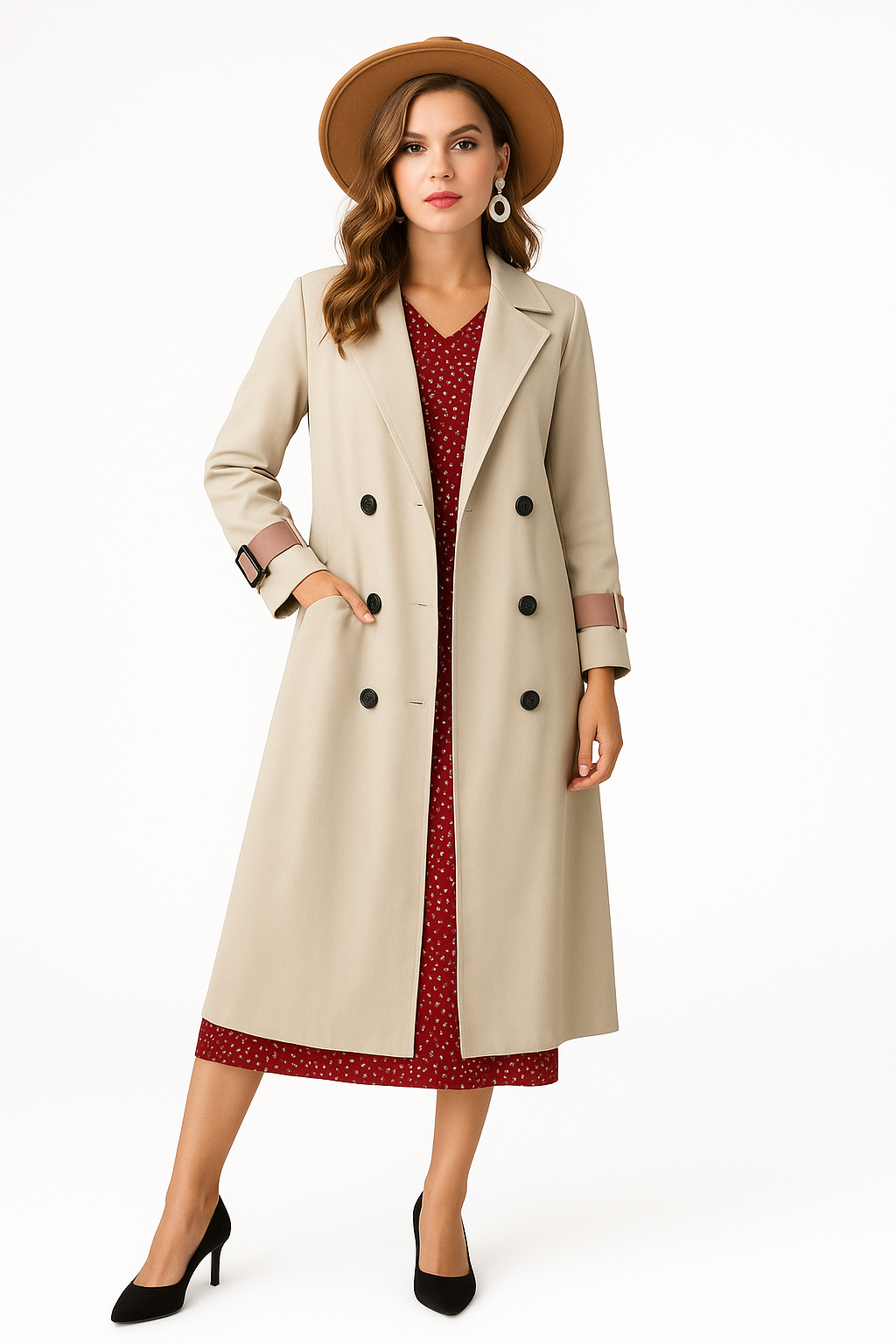 Over-the-Knee Women’s Trench Coat